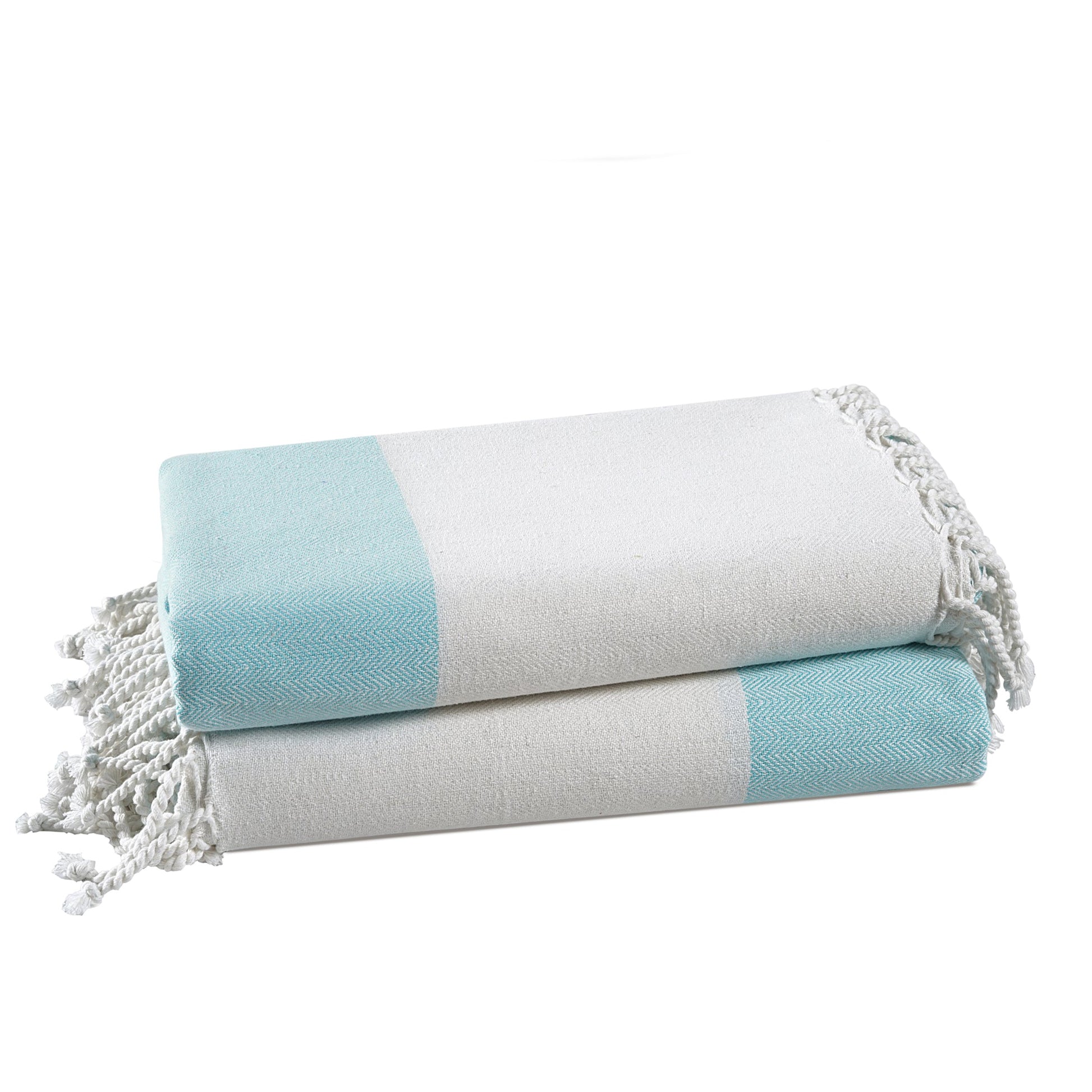 Set of 2 Herringbone Turkish Beach Towels - Plume